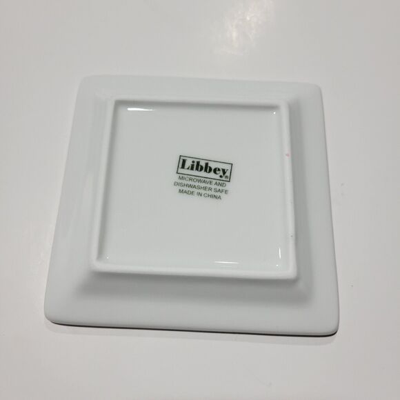 Libbey Appetizer White Square Plates Set Of 8 - Picture 4 of 5